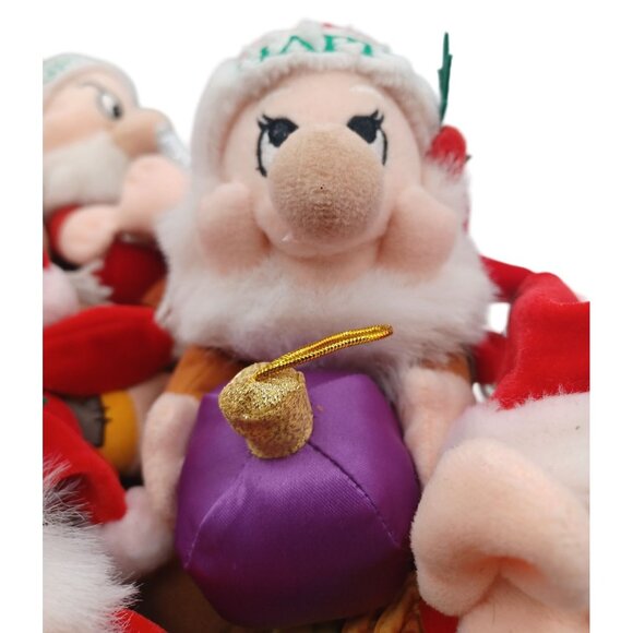 Disney Store Snow White & 7 Dwarves Plush Santas Sleigh Vintage Christmas Decor - Picture 9 of 13